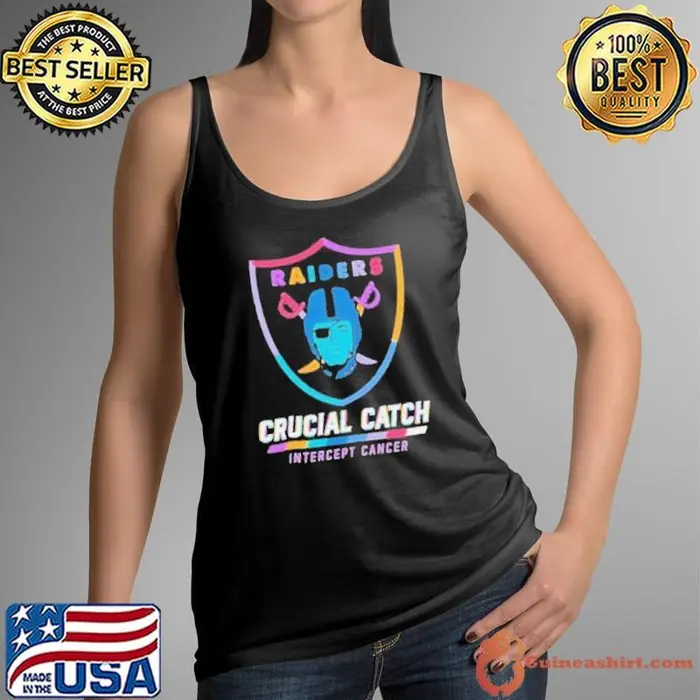 Design Las Vegas Raiders 2024 Crucial Catch Intercept Cancer Awareness Tank Top