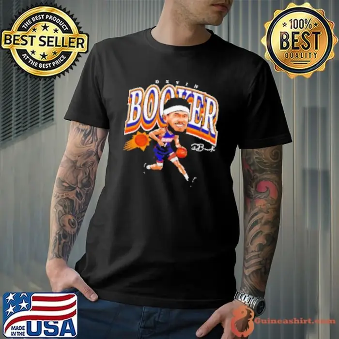Devin Booker Phoenix Suns Basketball Cartoon Vintage Unisex