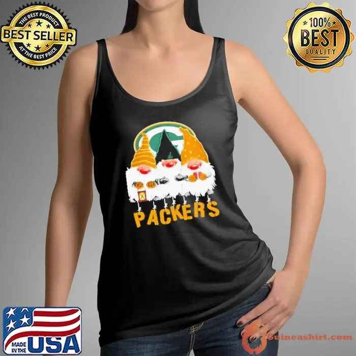 Green Bay Packers Team Gnomes Merry Christmas Tank Top