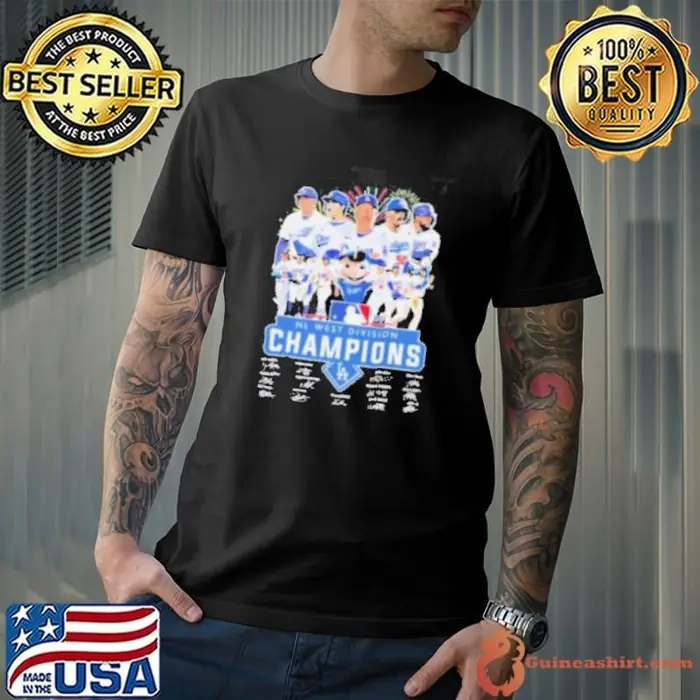 Los Angeles Dodgers Team 2024 NL West Division Champions Signatures Unisex