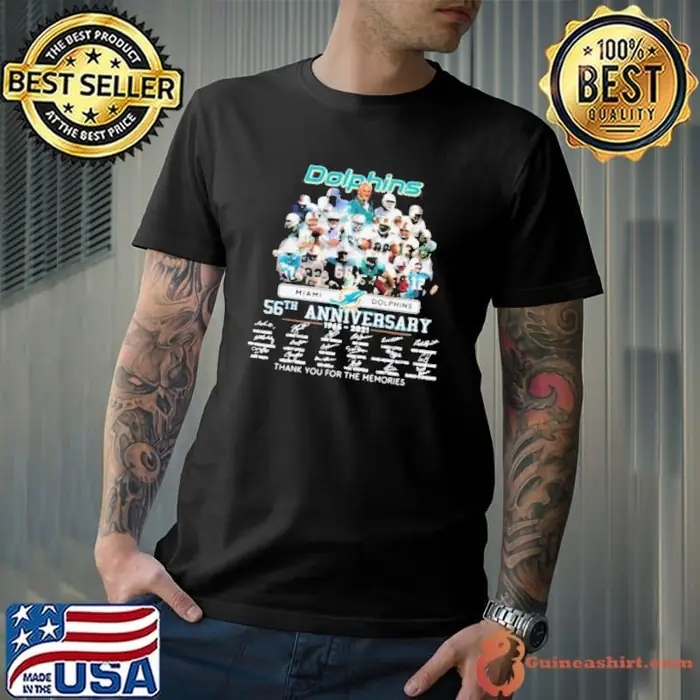 Miami Dolphins 56th anniversary thank you for the memories signatures Unisex