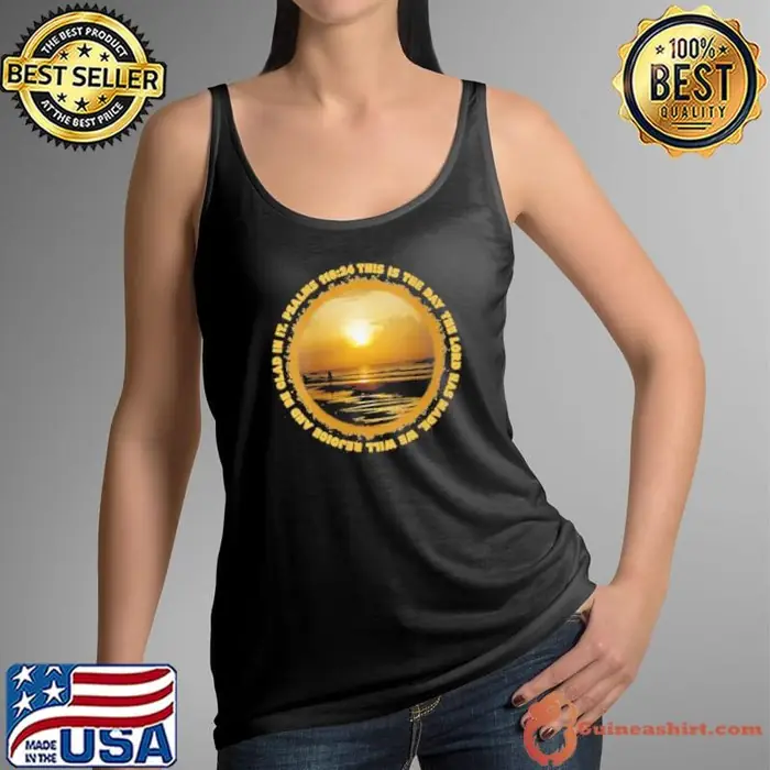 Ocean Sunrise Pawleys Island with Psalms 11824 Tank Top