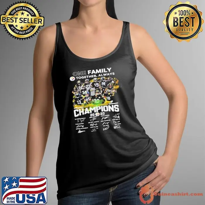 One Family Pittsburgh Steelers Together Always Nfc North Division Champions Signatures Tank Top