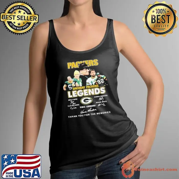 Packers Green Bay Legends Thank You For The Memories Signature Tank Top