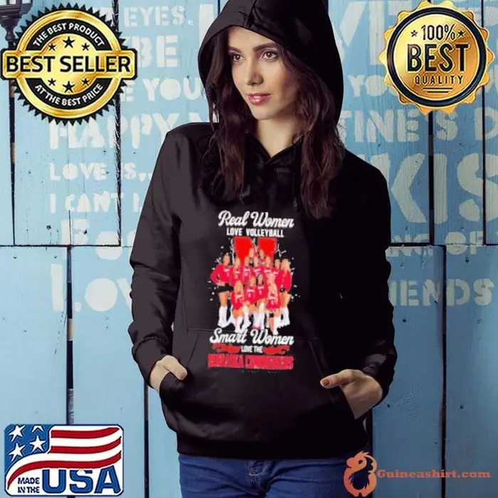 Real Women Love Volleyball Smart Women Love The Nebraska Cornhuskers Hoodie