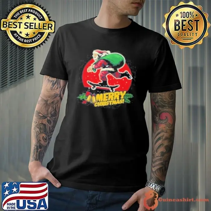 Santa Skateboard Merry Christmas Essential Unisex