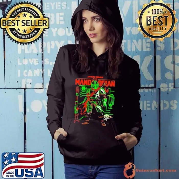 Star Wars The Mandalorian Neon Schematics Baby Yoda Hoodie