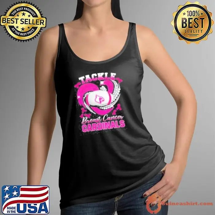 Tackle Breast Cancer Louisville Cardinals Diamond Heart Tank Top