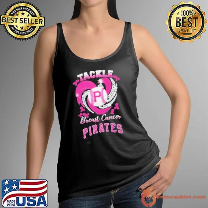 Tackle Breast Cancer Pittsburgh Pirates Diamond Heart Tank Top