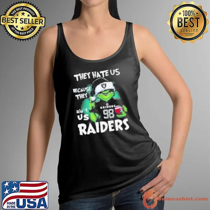 The Grinch They Hate Us Because Ain'T Us Las Vegas Raiders 2024 Tank Top