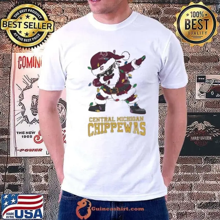 Central Michigan Chippewas Dabbing Santa Claus Ugly Christmas Light Unisex