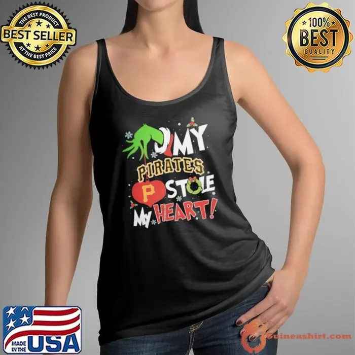 Grinch Hand My Pittsburgh Pirates Stole My Heart Christmas 2024 Tank Top