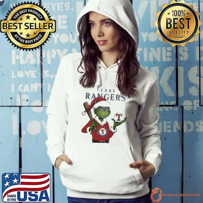 Grinch Santa X Texas Rangers Merry Christmas Hoodie