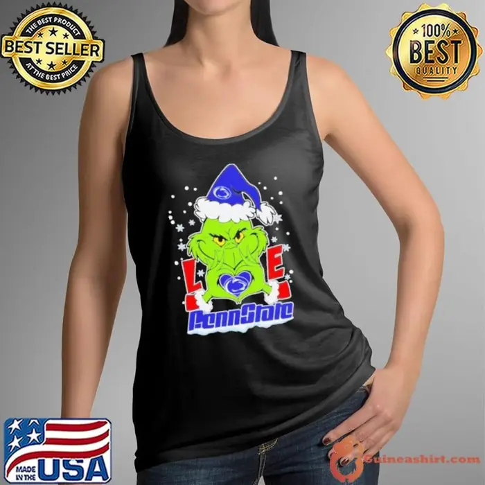 Grinch love Penn State Nittany Lions Christmas Tank Top