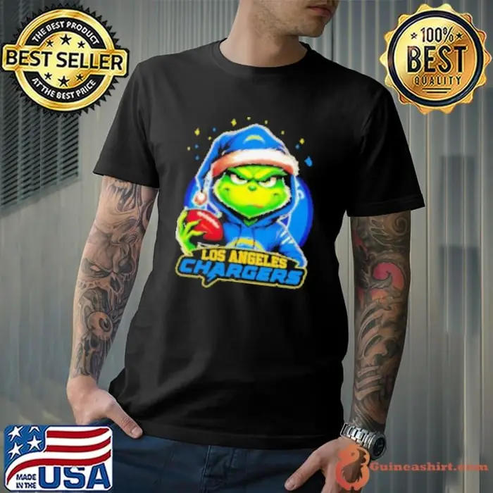 Los Angeles Chargers Grinch wearing Santa hat Christmas 2024 Unisex