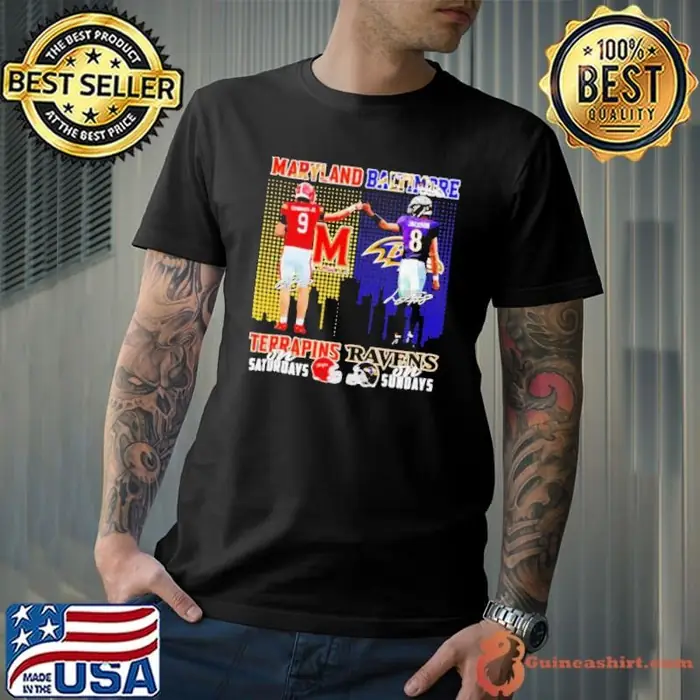 Maryland Terrapins on Saturdays and Baltimore Ravens on Sundays Edwards Jr and Jackson signatures Unisex