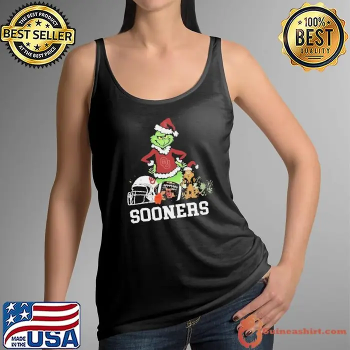 NCAA Grinch Shirt The Grinch And Oklahoma Sooners Christmas Tank Top