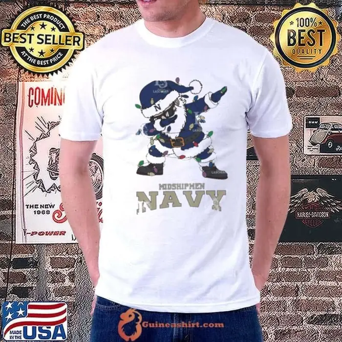 Navy Midshipmen Dabbing Santa Claus Ugly Christmas Light Unisex