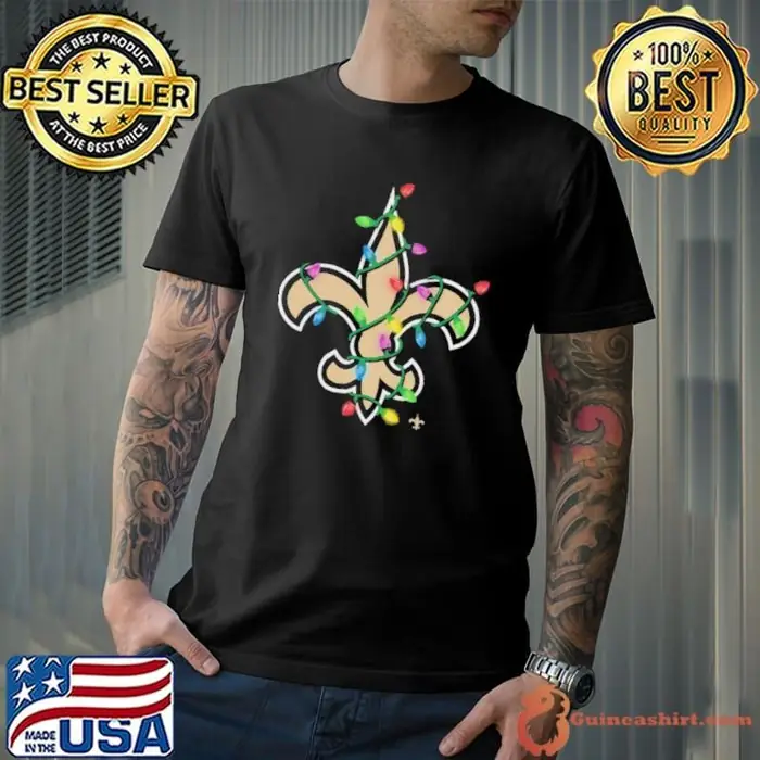 New Orleans Saints Primary Logo Holiday Lights Unisex