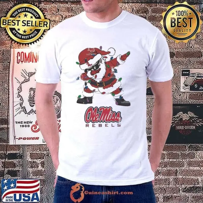 Ole Miss Rebels Dabbing Santa Claus Ugly Christmas Light Unisex