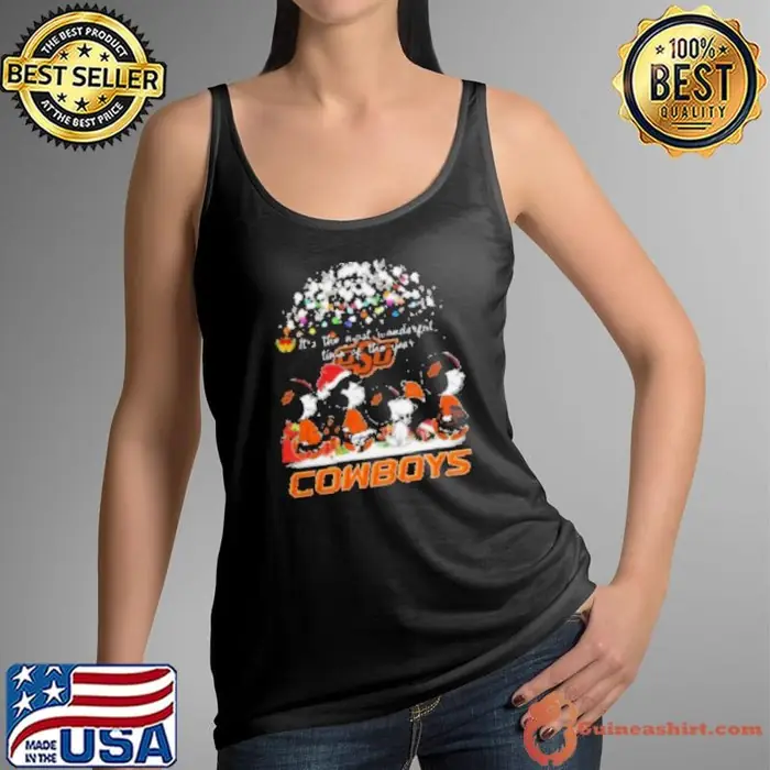 Peanuts Oklahoma State Cowboys It’s The Most Wonderful Time Of The Year Winter Tank Top