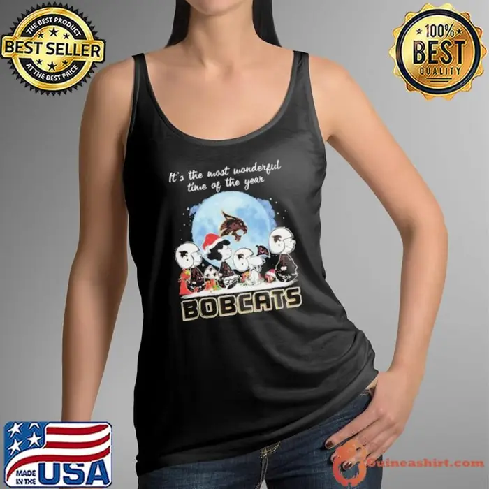 Texas State Bobcats It The Most Wonderful Time Of The Year Peanut Characters Christmas Tank Top