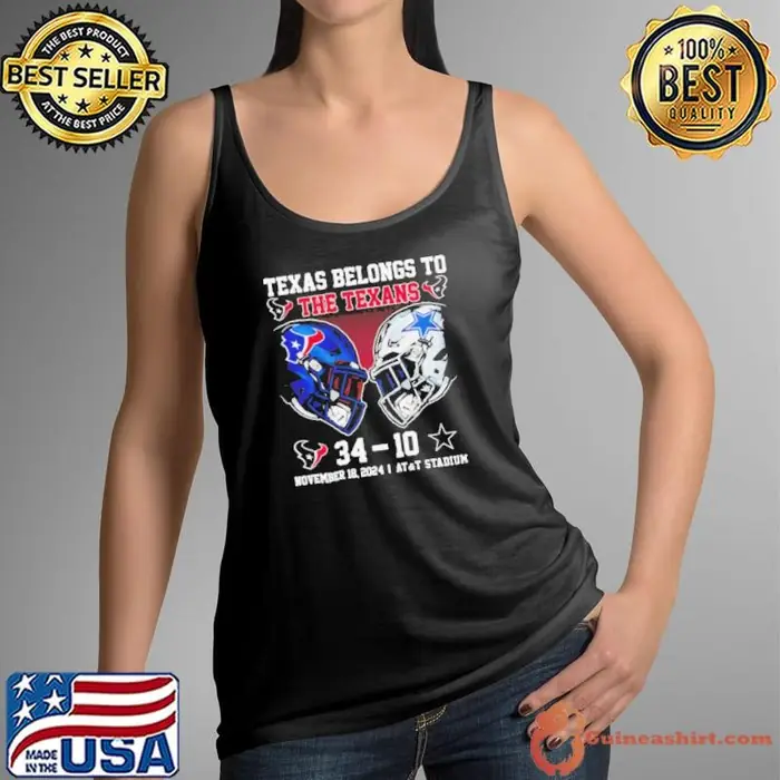 Texas belongs to the Texans November 18 2024 Texans vs Cowboys score Christmas Tank Top