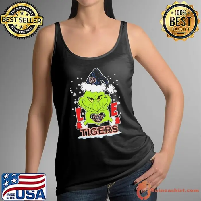 The Grinch Love Heart 2024 Auburn Tigers Football Christmas Tank Top