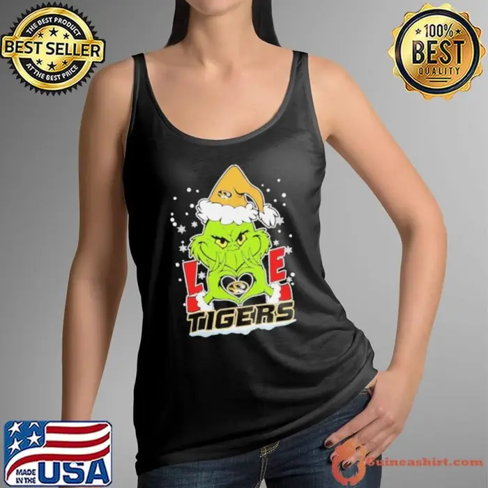 The Grinch Love Heart 2024 Missouri Tigers Football Christmas Tank Top