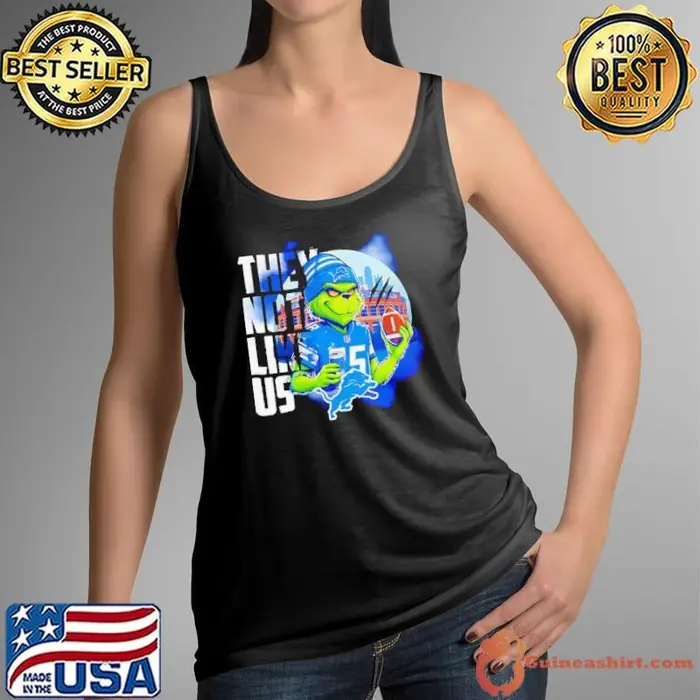 Detroit Lions Grinch they not like us Tank Top