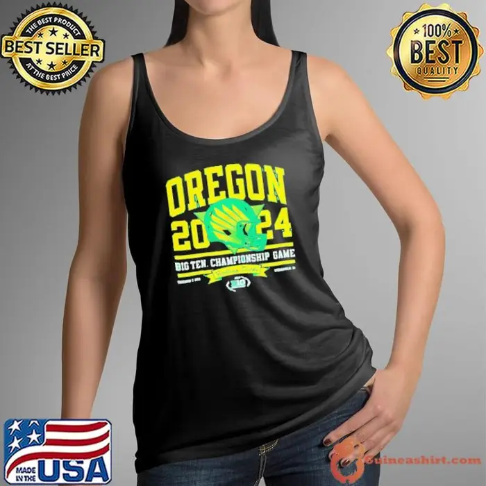 Ducks Green 2024 Big Ten Football Championship helmet classic Tank Top