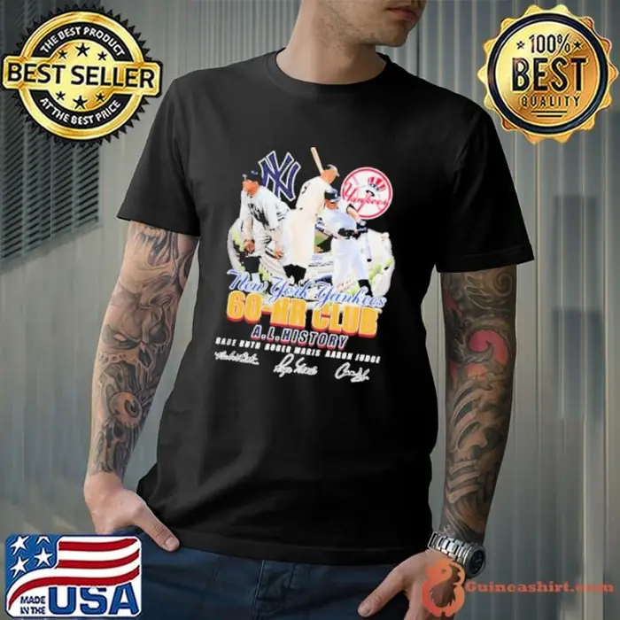 New York Yankees 60 Hr Club AL history Babe Ruth Roger Maris Aaron Judge signatures Unisex