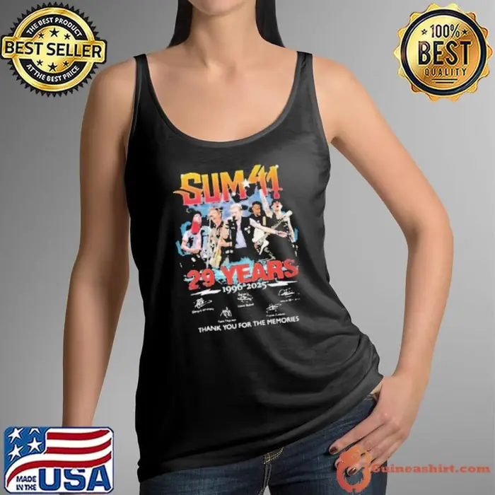 Sum 41 29 Years 1996 2025 Signature Thank You For The Memories Unisex Tank Top