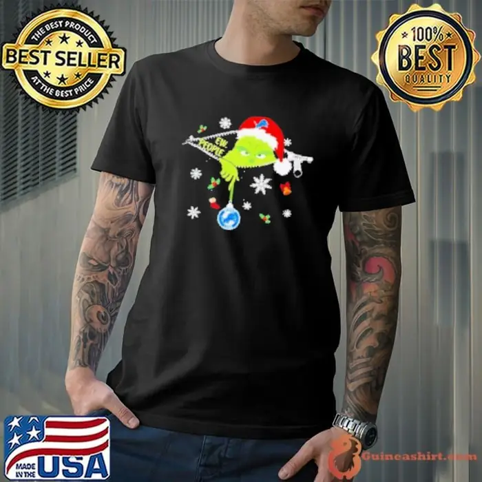 The Grinch Ew People holding Detroit Lions Christmas ornament Unisex