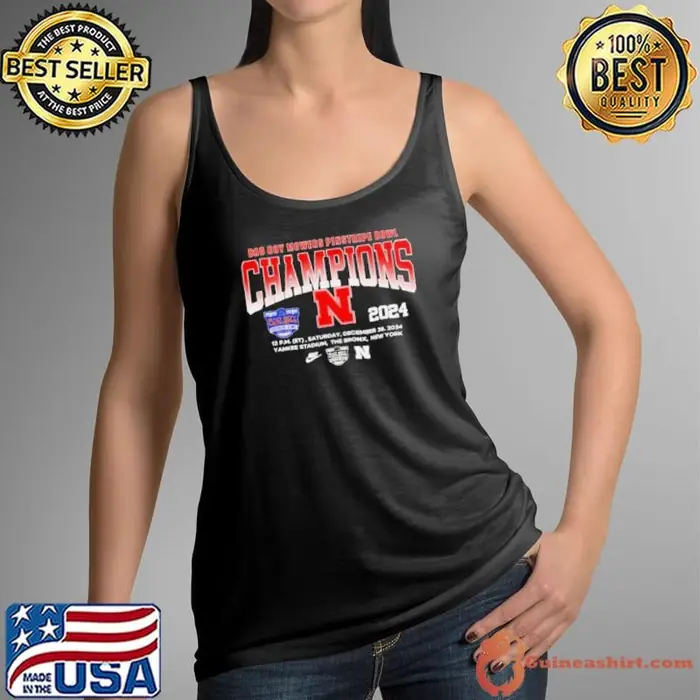 Bad Boy Mowers Pinstripe Bowl Champions 2024 Nebraska Cornhuskers Tank Top