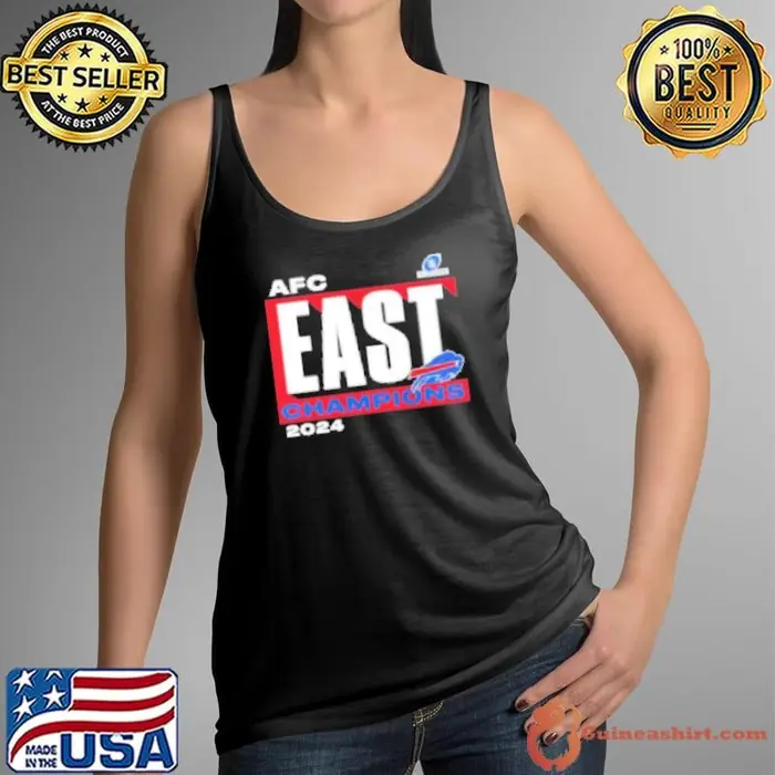 Buffalo Bills 2024 AFC East Division Champions Big and Tall Conquer Tank Top
