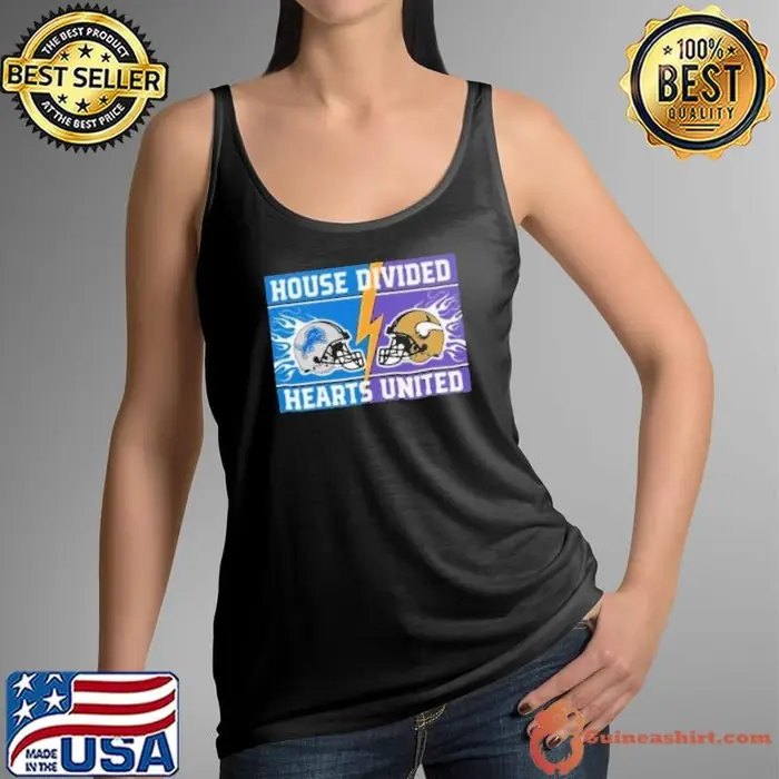 House Divided Detroit Lions Vs Minnesota Vikings Hearts United Tank Top