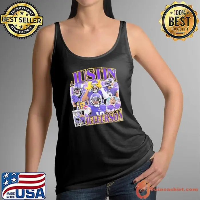 Justin Jefferson American professional football wide receiver Minnesota Vikings Tank Top