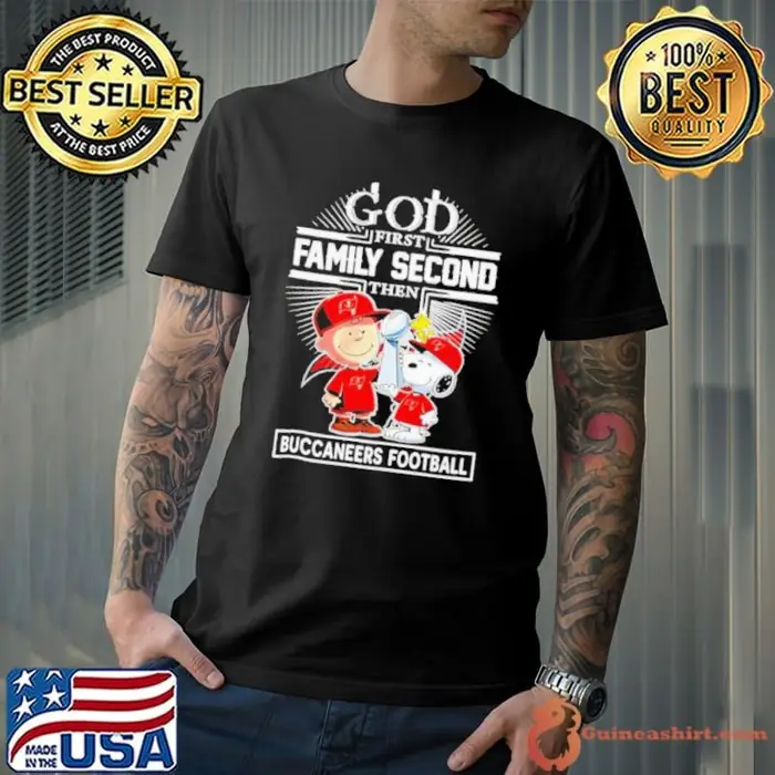 Snoopy God first family second then Buccaneers football Unisex