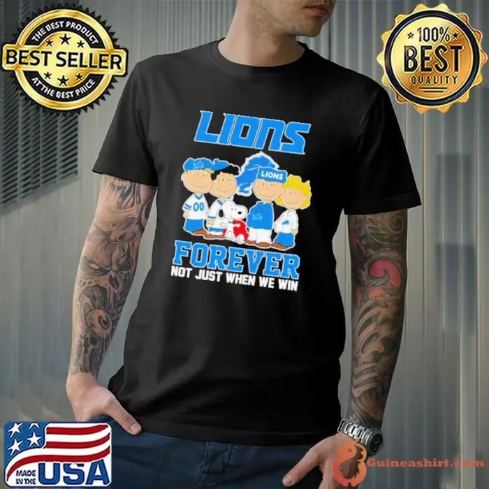 Snoopy and Friends Detroit Lions forever not just when we win football cartoon Unisex