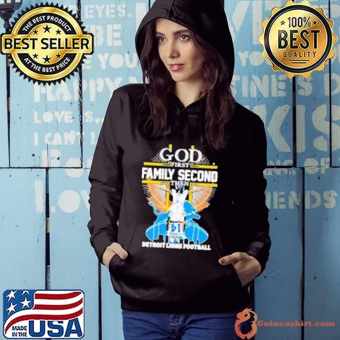 St. Brown god first family second then Detroit Lions football Hoodie