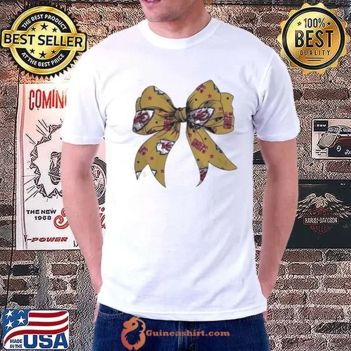 Kansas City Chiefs Coquette Bow Glitter Logo T Unisex