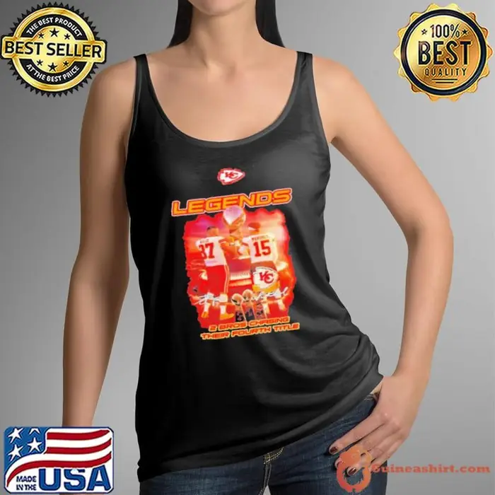 Kansas City Chiefs Legends Travis Kelce and Patrick Mahomes 2 Bros Chasing Their Fourth Title Signatures Tank Top
