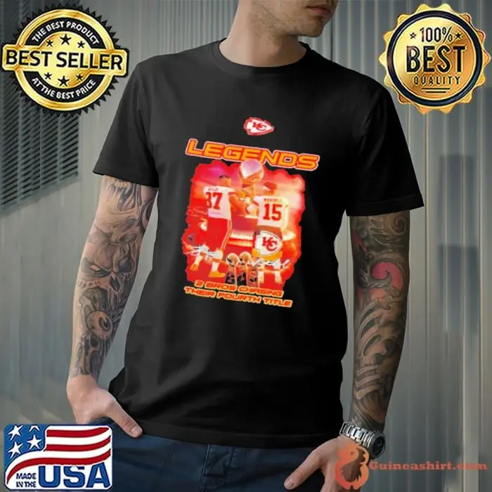 Kansas City Chiefs Legends Travis Kelce and Patrick Mahomes 2 Bros Chasing Their Fourth Title Signatures Unisex