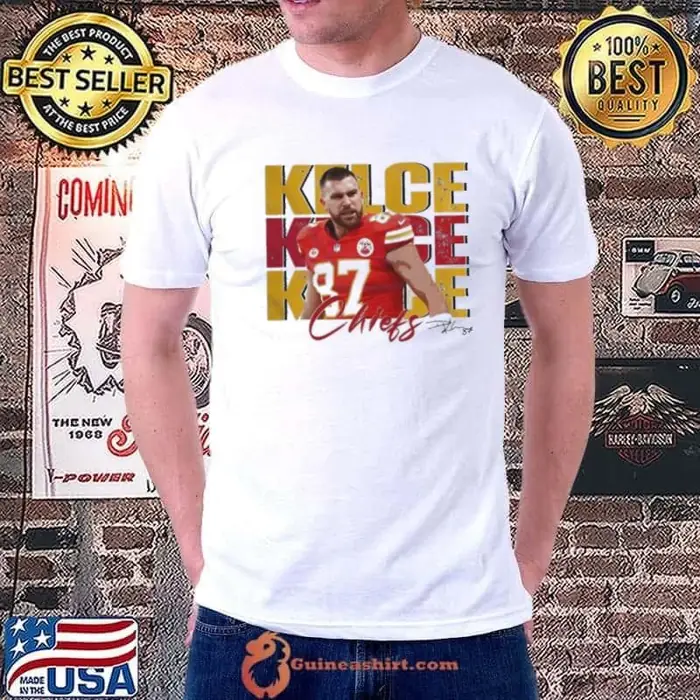 Vintage Travis Kelce 87 Kansas City Chiefs Football Players Super Bowl 2025 T Unisex