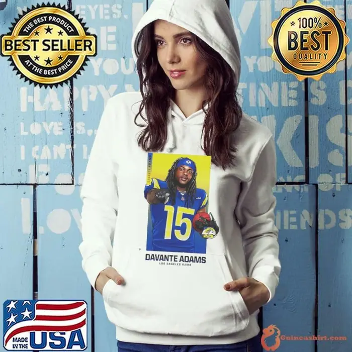 Davante Adams Pointing Los Angeles Rams 15 Blue Jersey Hoodie