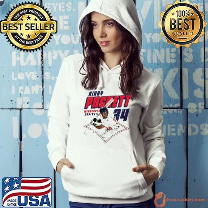 Kirby Puckett Minnesota Twins no 34 signature cartoon Hoodie