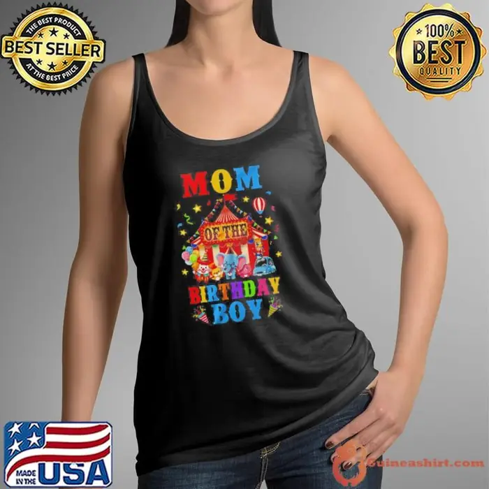 Mom Of The Birthday For Boy Circus Carnival Theme Party Tank Top