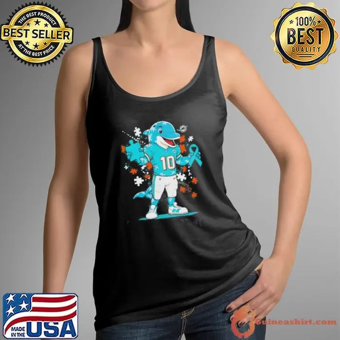 Autism Awareness Miami Dolphins Mascot 2025 Tank Top
