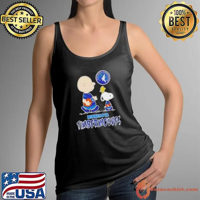 Charlie Brown And Snoopy Minnesota Timberwolves Tank Top